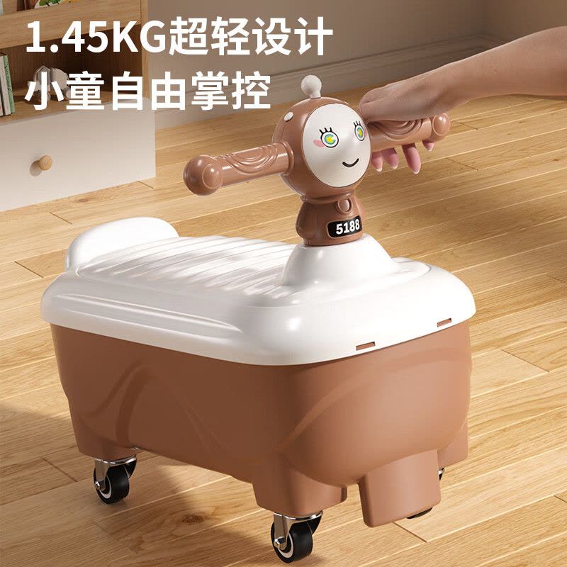 米迪象 儿童扭扭车防侧翻溜溜车摇摆车静音闪光轮滑板车玩具车拉带 灯光音乐图片