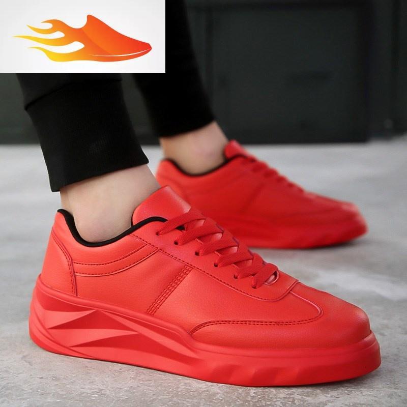 basket男士运动鞋冬季男鞋青少年休闲加绒高帮鞋小红鞋男鞋子潮鞋红色