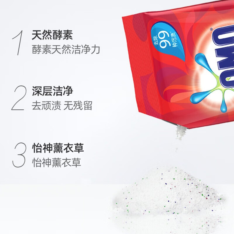 奥妙(omo)深层洁净洗衣粉500g含薰衣草去渍无磷不伤手无残留高清大图