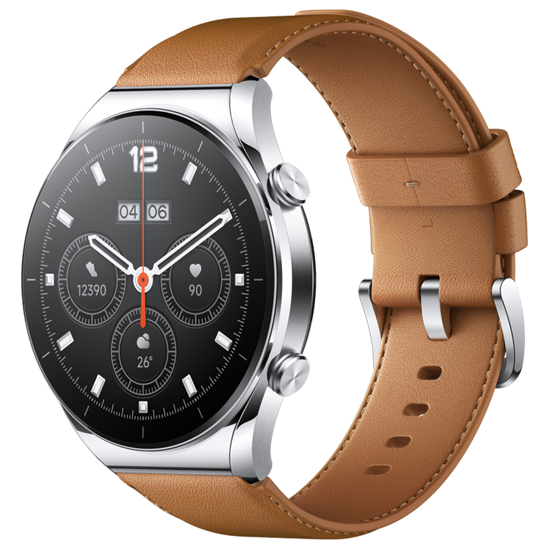 小米(mi) Watch S1智能手表流光银(棕色真皮表带)