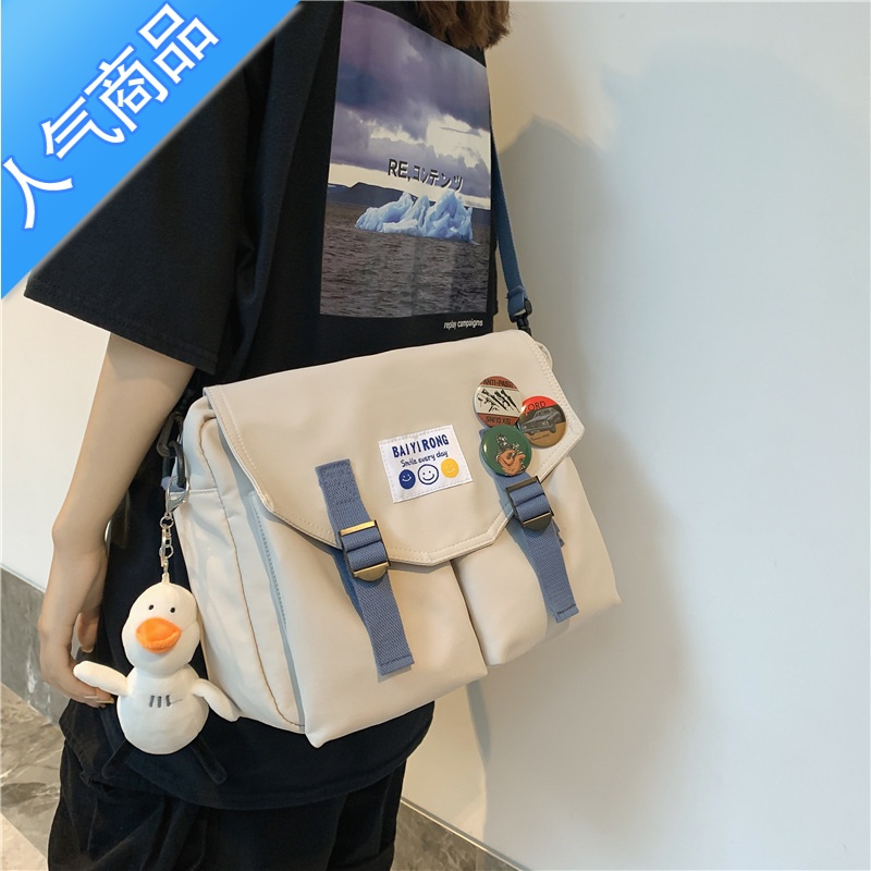封后斜挎包日系挎包男单肩包机能工装差2022潮牌夏大容量街头潮流单肩包男