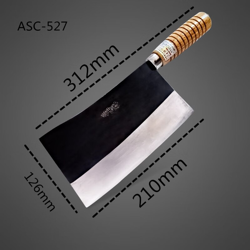 寒铁高端厨房多功能刀具全切割系列锋利耐用设计轻巧优雅家用厨师刀正士作九江弯刀烧腊店鸡鸭鹅专用刀厨房刀具加厚骨剁骨斩骨刀