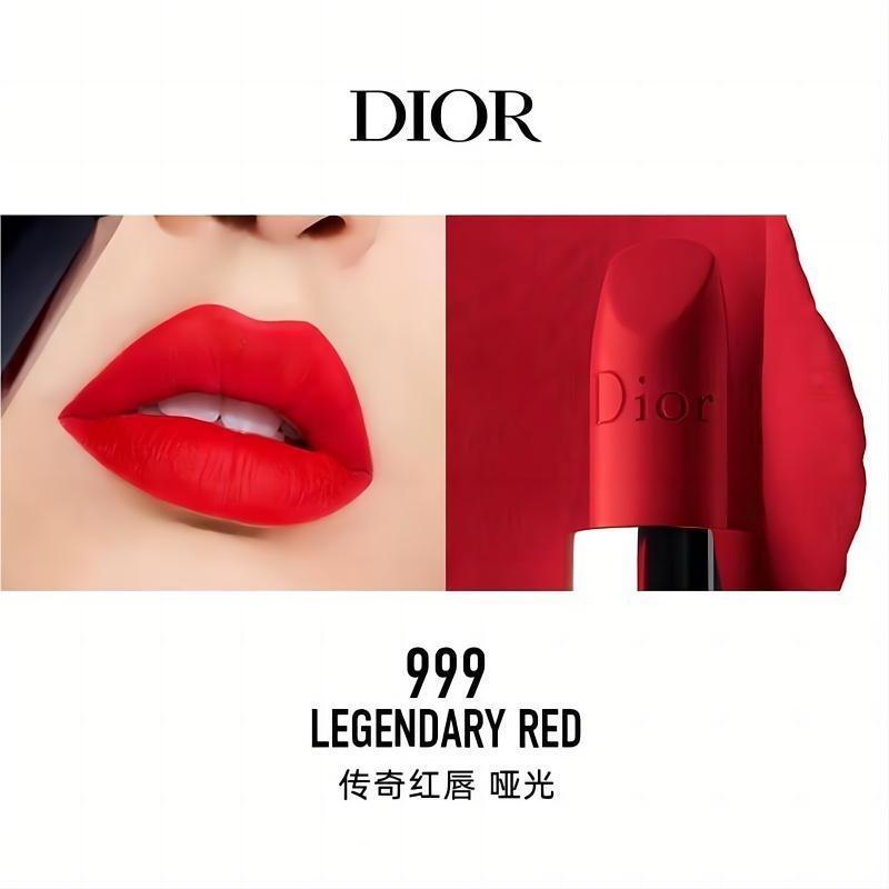 [礼盒礼袋]迪奥(Dior)烈艳蓝金唇膏口红#999 哑光 正红色 3.5g(传奇红唇 节日送女友)高清大图