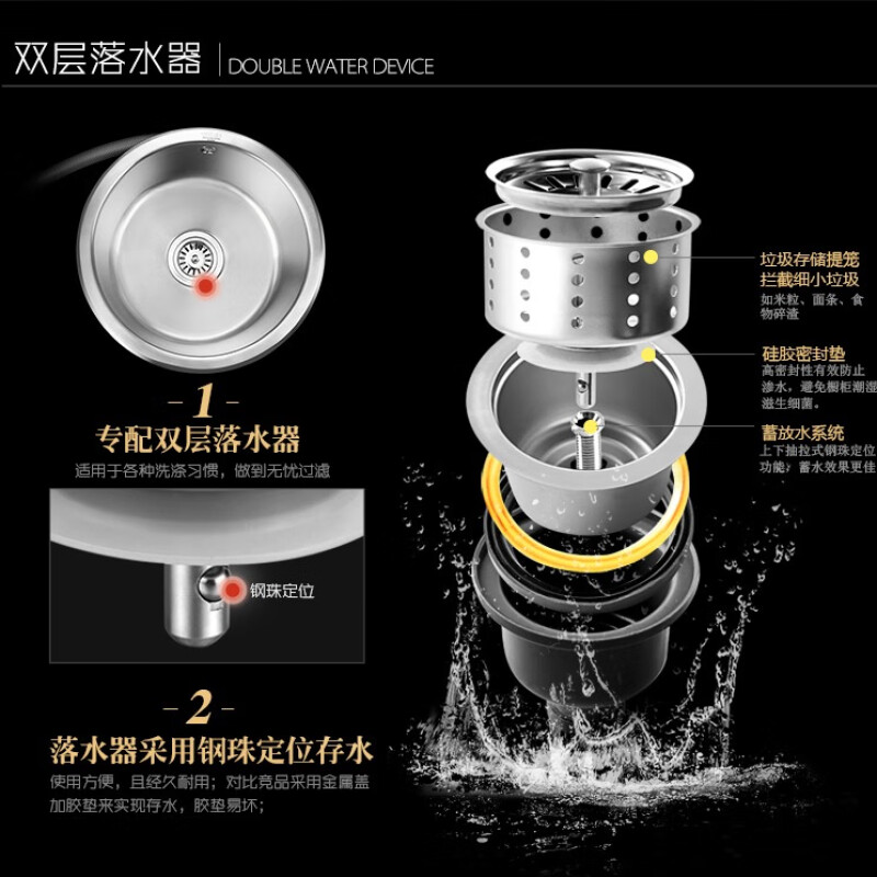 欧琳(OULIN) 水槽309吧台岛台单槽深厨房洗菜盆高清大图