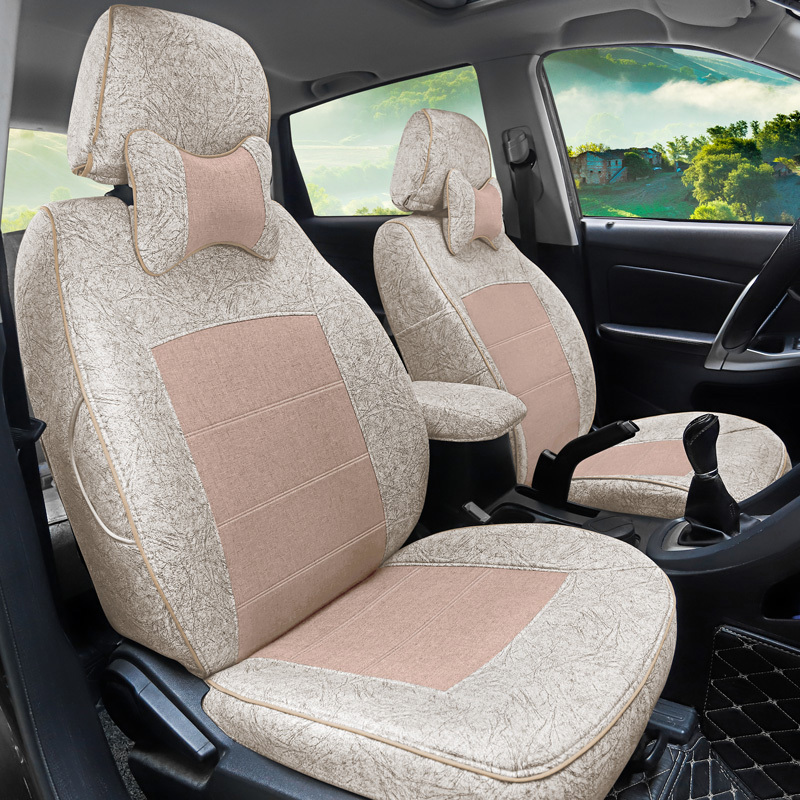 汽车坐垫英朗捷达朗逸宝来阳光轩逸冰丝全包围亚麻布四季通用座套丰田