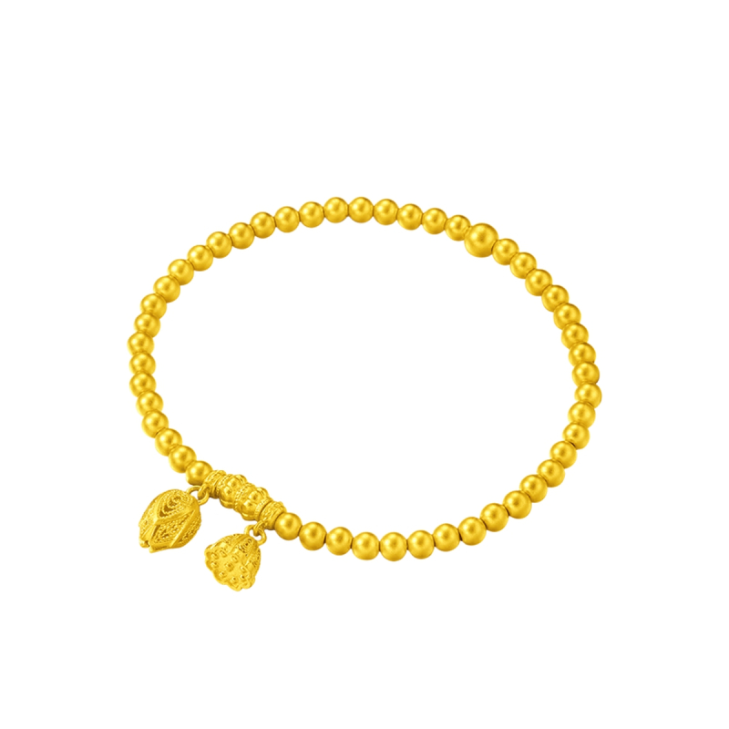 周大福经典传承系列圆满清莲花丝黄金足金手链工费1220计价f230517