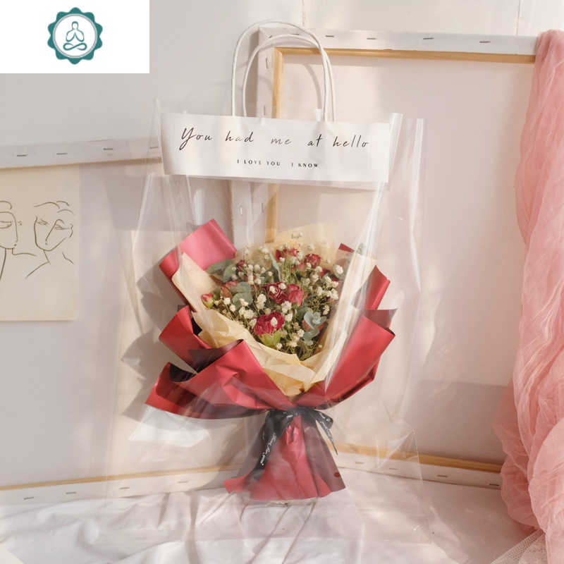网红ins向日葵康乃馨干花花束送人天然真花毕业花生日520花束 封后 调色盘棉花(送礼袋+灯串)26*40*20cm