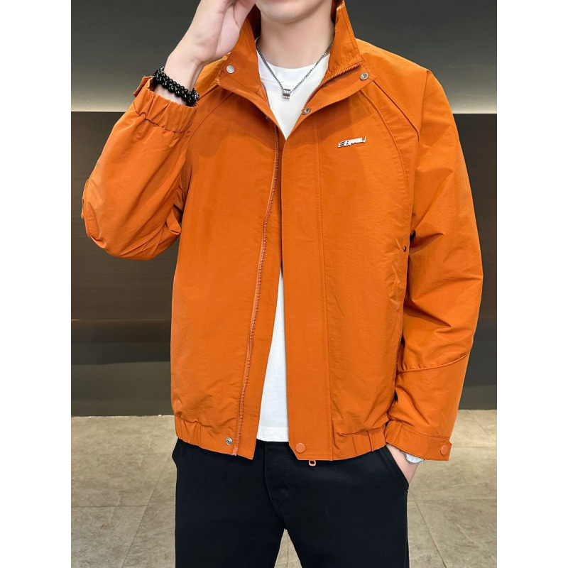 秋季休闲夹克外套男立领潮流春秋新款青年百搭宽松男士上衣冲锋衣