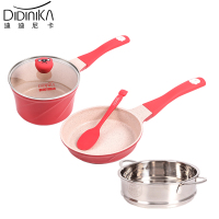 迪迪尼卡（Didinika）杯具熊乖乖熊宝宝辅食锅不粘锅小奶锅婴儿多功能煎煮一体锅煎锅奶锅套锅汤锅