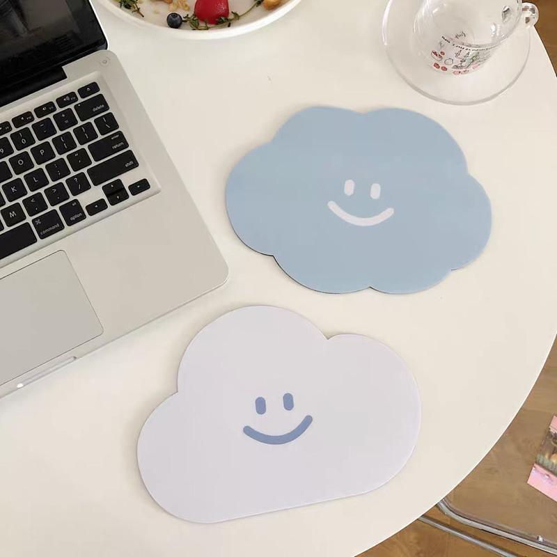 白色款治愈你的坏心情可爱云朵笑脸鼠标垫简约学生电脑情侣鼠标垫ins