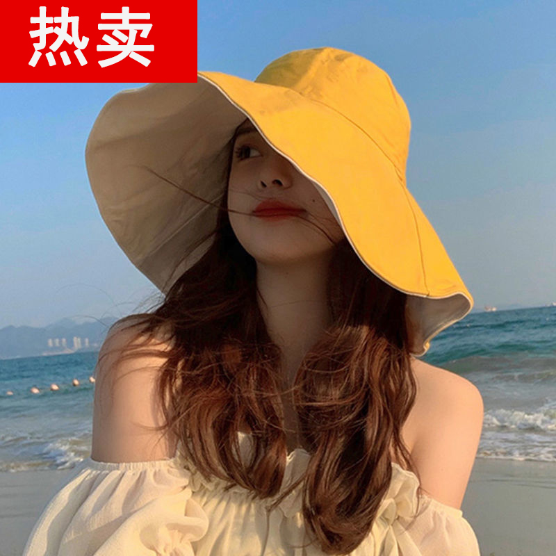 帽子女夏季遮阳帽渔夫帽大帽檐遮脸太阳帽防晒高清大图