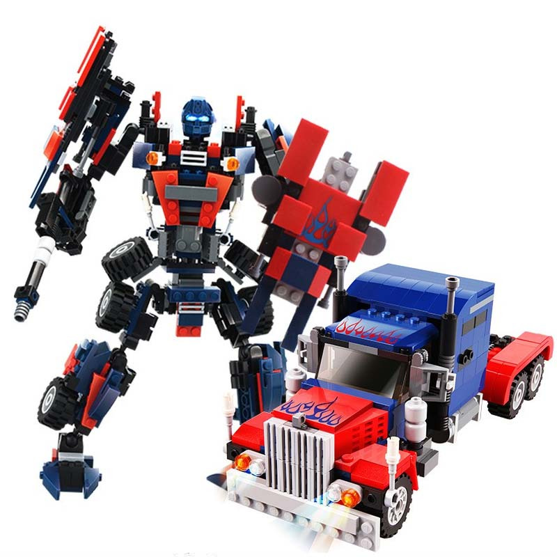古迪变形金刚机器人兼容乐高拼装塑料积木男孩擎天柱玩具汽车6岁以上