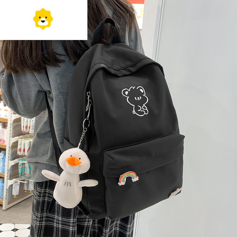 FENGHOU初中生书包女ins风森系简约中学生时尚背包超火双肩包女2021新款