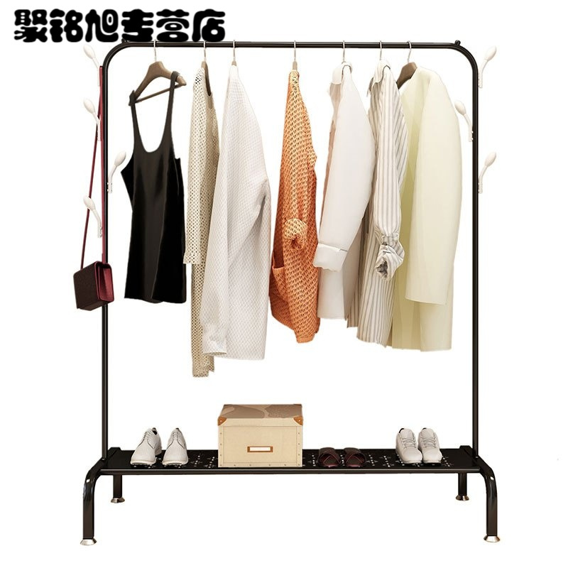 挂衣架落地式卧室衣帽架家用简易放衣服架子简约现代挂包架通用住宅家具架类家用衣帽架