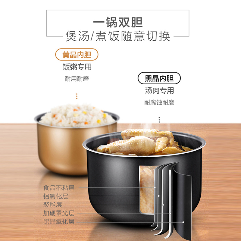 九阳(Joyoung)电压力锅家用智能4\/5\/6L一锅双胆多功能电压力煲高压锅全自动 (5L大容量)