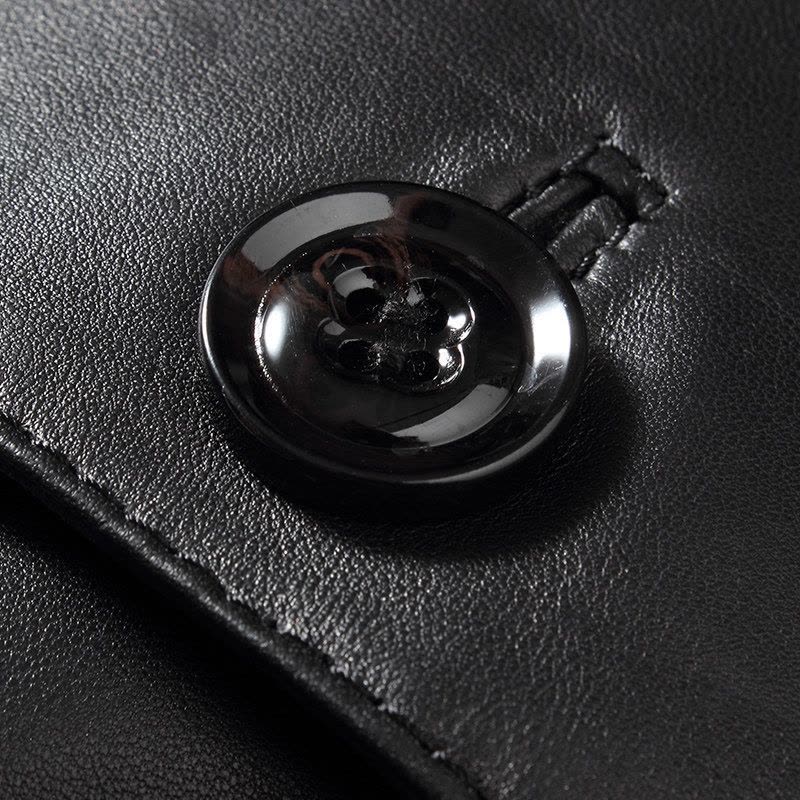 海宁真皮皮衣男加绒加厚水貂翻领 海宁真皮皮衣男装中长款绵羊皮图片