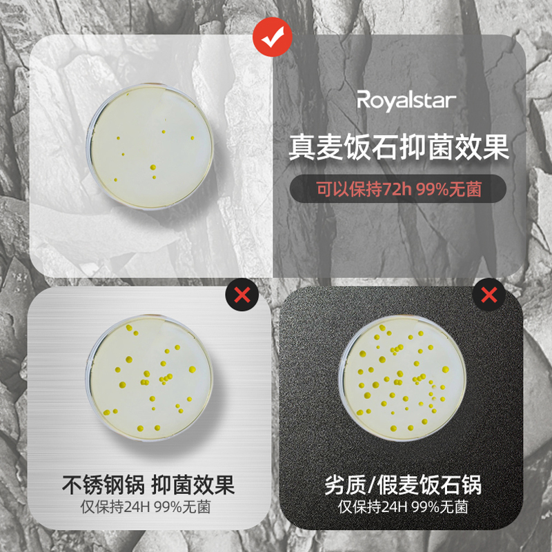 荣事达(Royalstar)麦饭石小奶锅18cmm+蒸格宝宝婴儿辅食锅家用不粘热奶泡面燃气电磁炉通用RA13221304