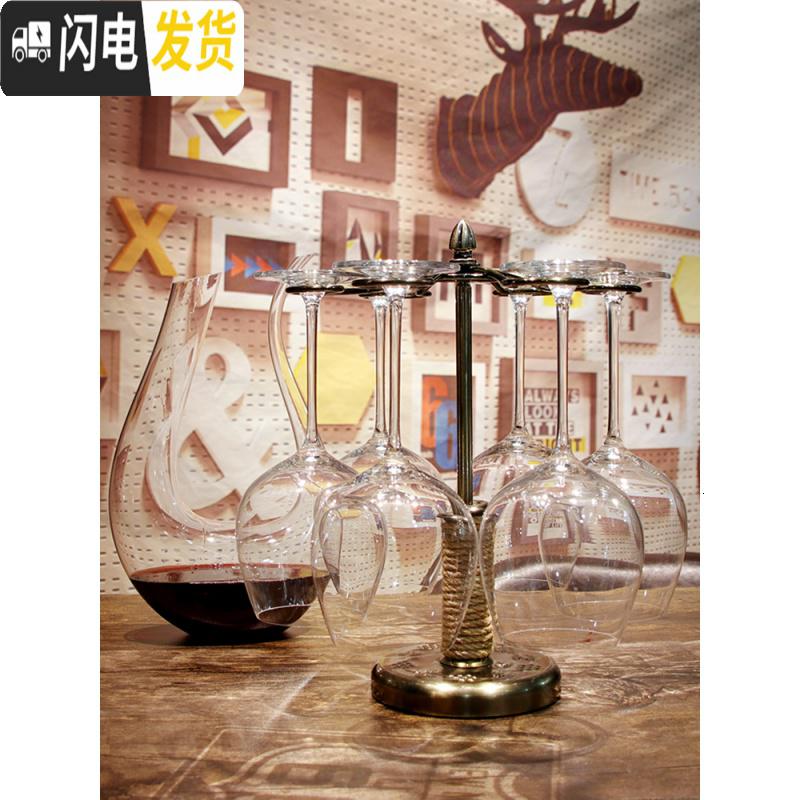 三维工匠红酒杯套装家用欧式大肚2个水晶杯勃艮第高脚杯创意醒酒器 波尔多6只+竖琴醒酒器+树藤杯架高清大图