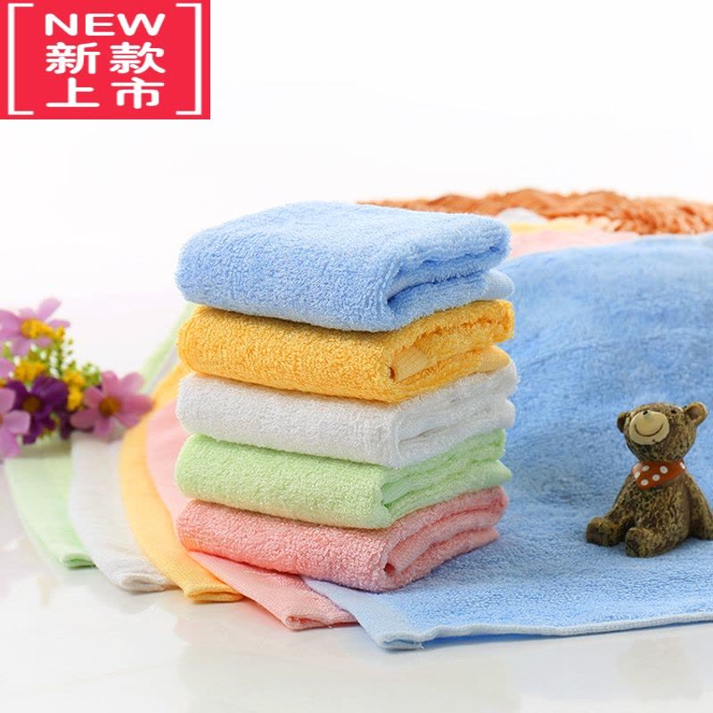 可莉允10条更优惠竹纤维小毛巾四方巾婴儿童幼儿园方巾洗脸面巾比好图片