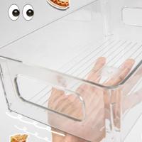 桌面收纳盒亚克力化妆品透明筐宿舍抽屉面膜零食箱杂物整理置物架-透明手提可叠加3个装送贴纸