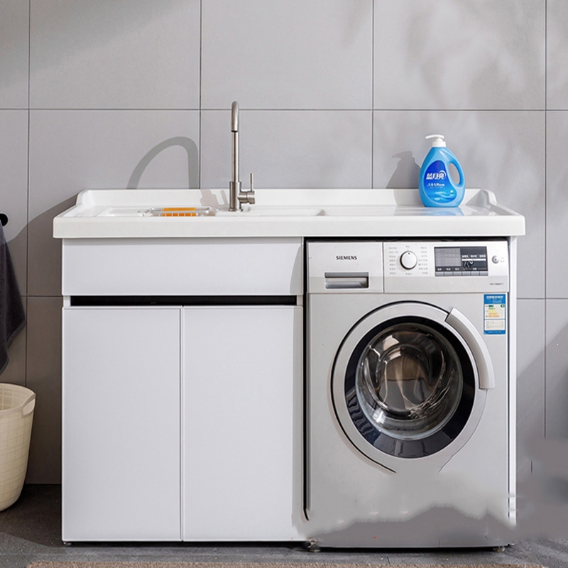 如华福禄定制阳台洗衣机柜子组合太空铝洗手盆脸盆洗衣台池槽一体柜