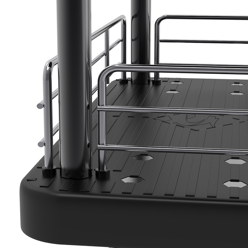 新越昌晖平板车小推车手推车双层货车搬运车小拖车拉杆车护栏车双扶手物料车 C7076高清大图