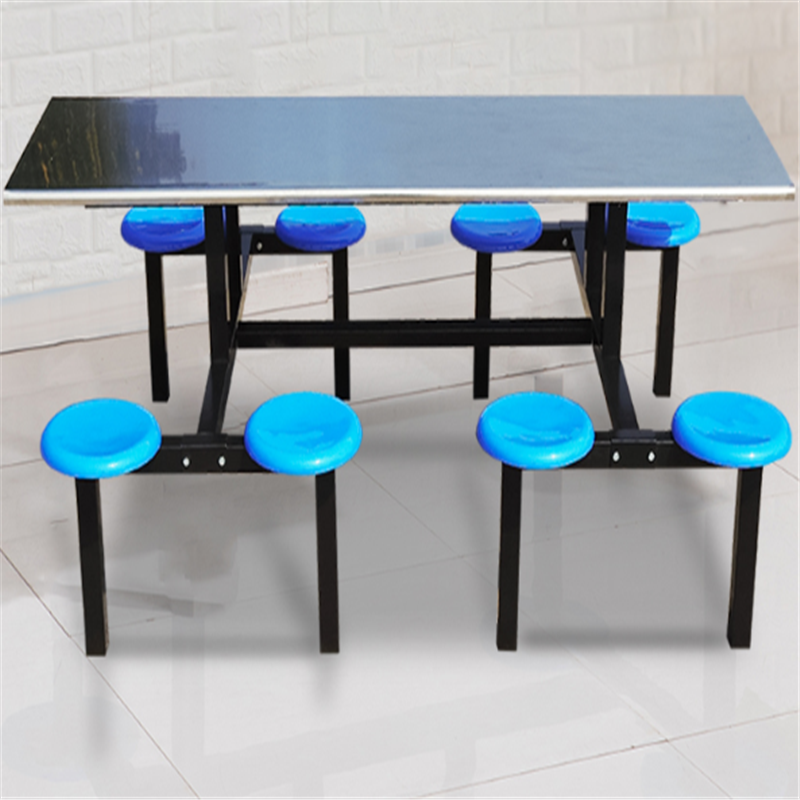 业飞QY-271不锈钢钢架餐桌八人位