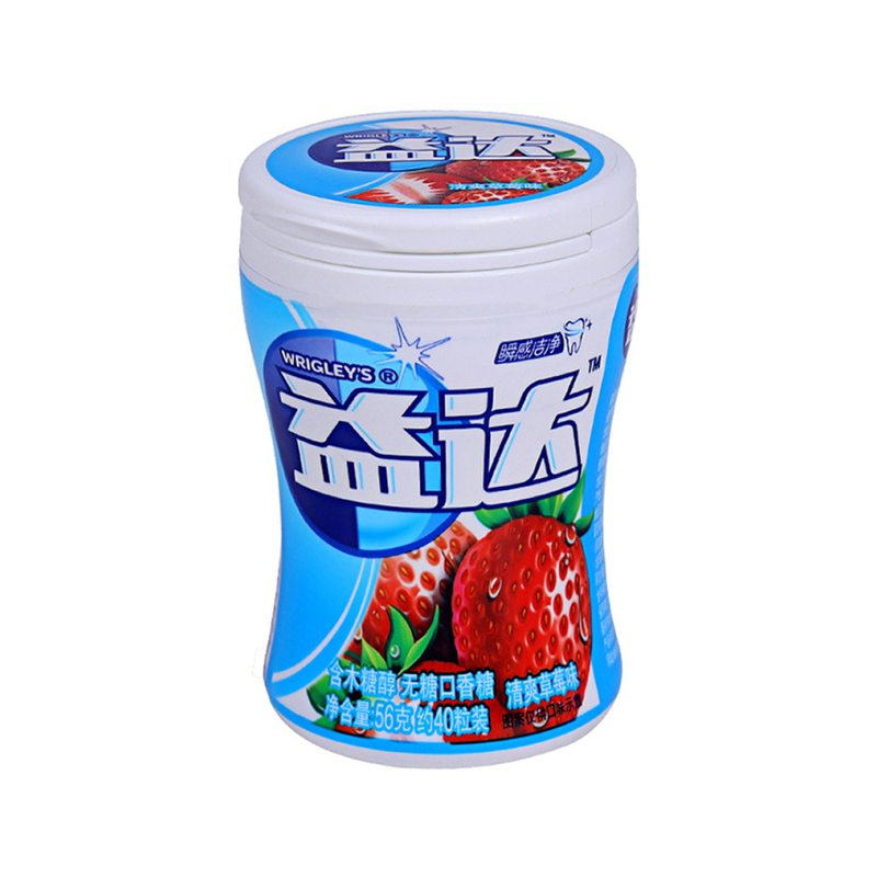 益达无糖口香糖(清爽草莓口味)40粒瓶装56g