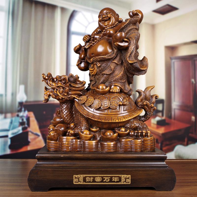 美帮汇龙龟摆件大号龙龟背弥勒佛装饰客厅书房博古架摆设工艺品高清大图