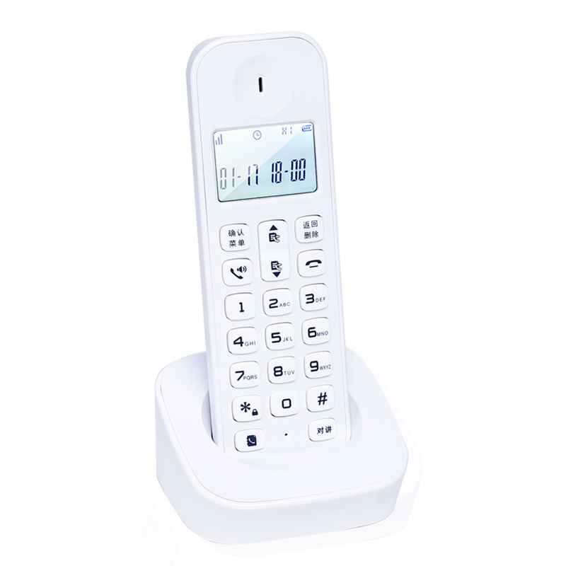 飞利浦(Philips) DCTG160DUO 数字无绳电话机双子机/商务办公/普通家用/来电显示电话机(白色)