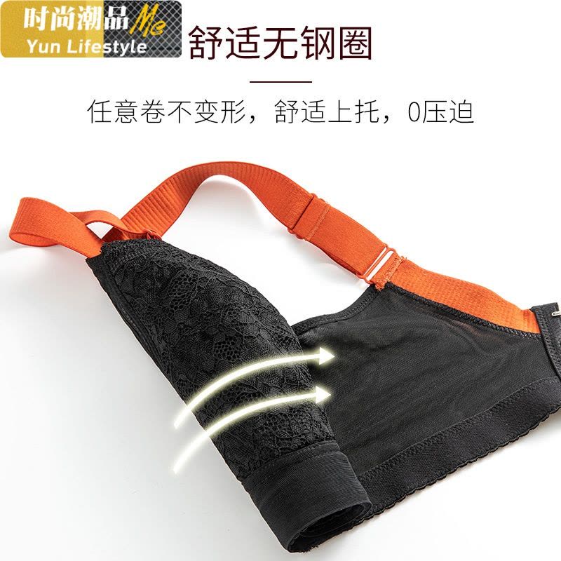 YUNWUXIN一家缘罩杯大胸显小文胸胖mm大码内衣女侧收胸罩聚拢调整型薄款胸罩图片