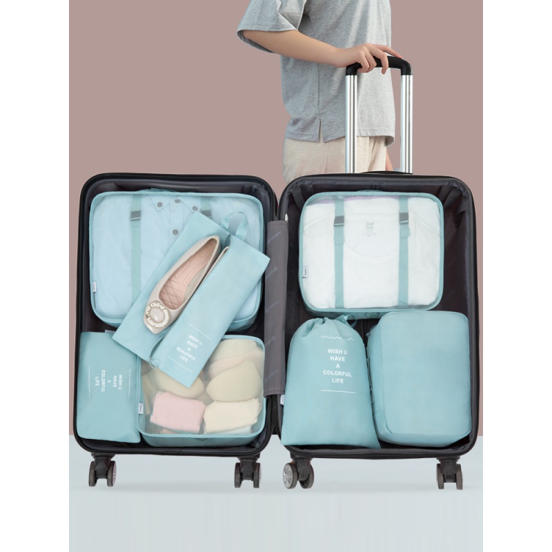 旅行收纳袋行李箱衣物衣服旅游分装出差收纳打包整理袋子便携套装收纳袋 三维工匠高清大图