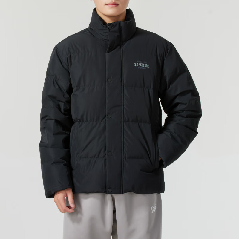 斯凯奇(SKECHERS)男装女装新款运动服户外防风保暖御寒外套休闲时尚羽绒服 L324U105-0018 ZP高清大图