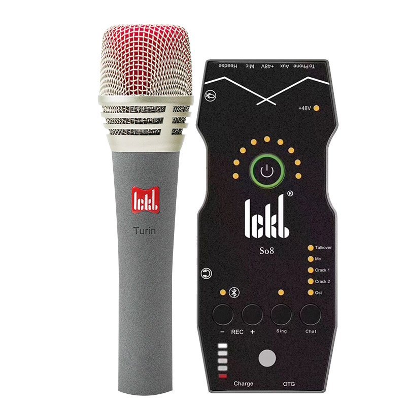 Ickb so8四代新款+ICKB 都灵声卡套装手机直播电脑抖音主播唱歌k歌录音直播设备全套电容麦克风唱吧全民话筒