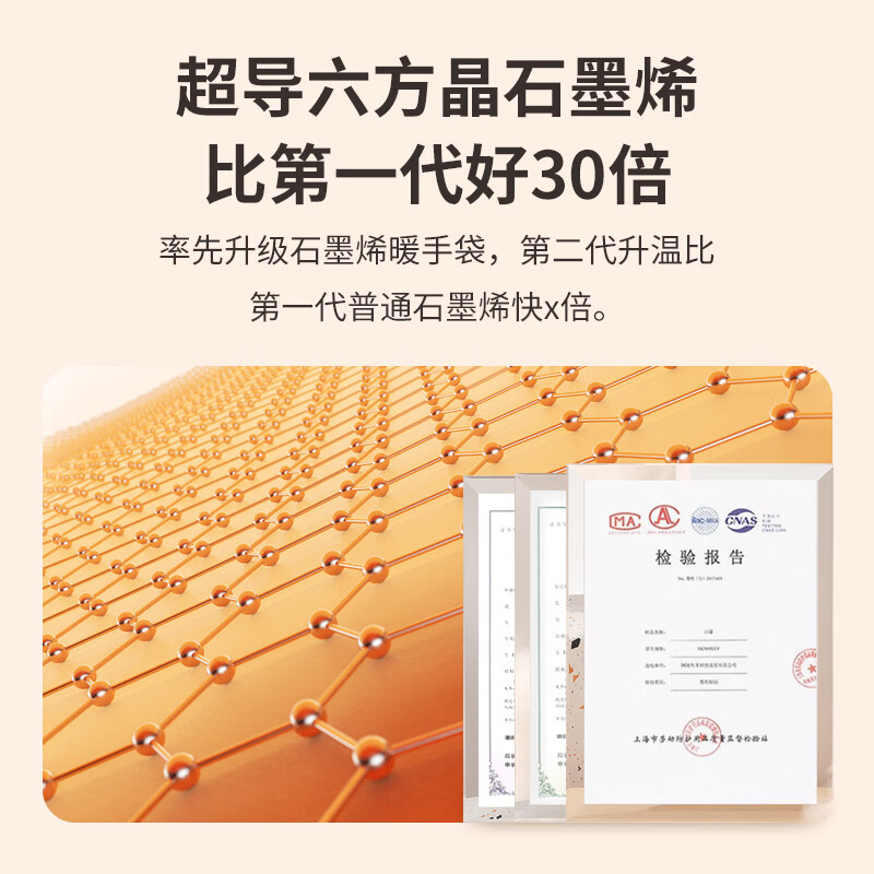 几素暖手袋无水热水袋充电暖手宝石墨烯暖水袋母亲节礼物送女友老婆 白色[石墨烯无水发热+可展开]
