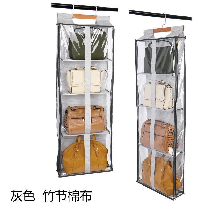 后包包防尘收纳挂袋透明全封闭防潮墙面挂包悬挂放包置物袋收纳袋 三维工匠高清大图