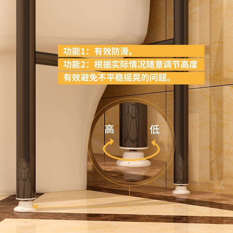 卫生间马桶上置物架多功能不锈钢落地支架分层浴室洗衣机收纳架问 三维工匠 马桶架白色2层储物架