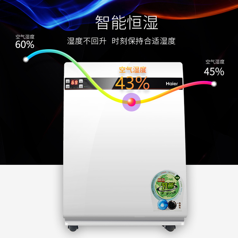 海尔（Haier）除湿机DE12A日除湿干衣净化家用抽湿机吸湿器除湿器空气干燥机适用面积20-30㎡