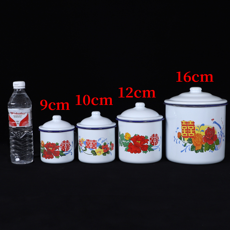 [6cm怀旧]100ml 不带盖 搪瓷杯子怀旧经典马克杯大容量带盖学生复古铁茶杯定制茶缸子老式
