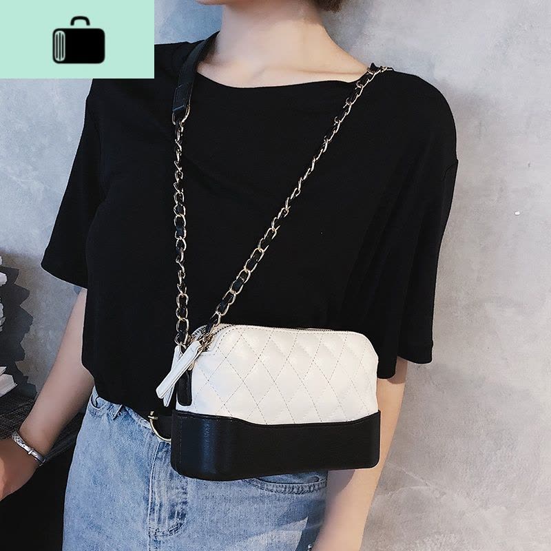 春季女包包2020新款潮菱格链条贝壳包韩版百搭单肩ulzzang斜挎包NEW LAKE女斜挎包图片