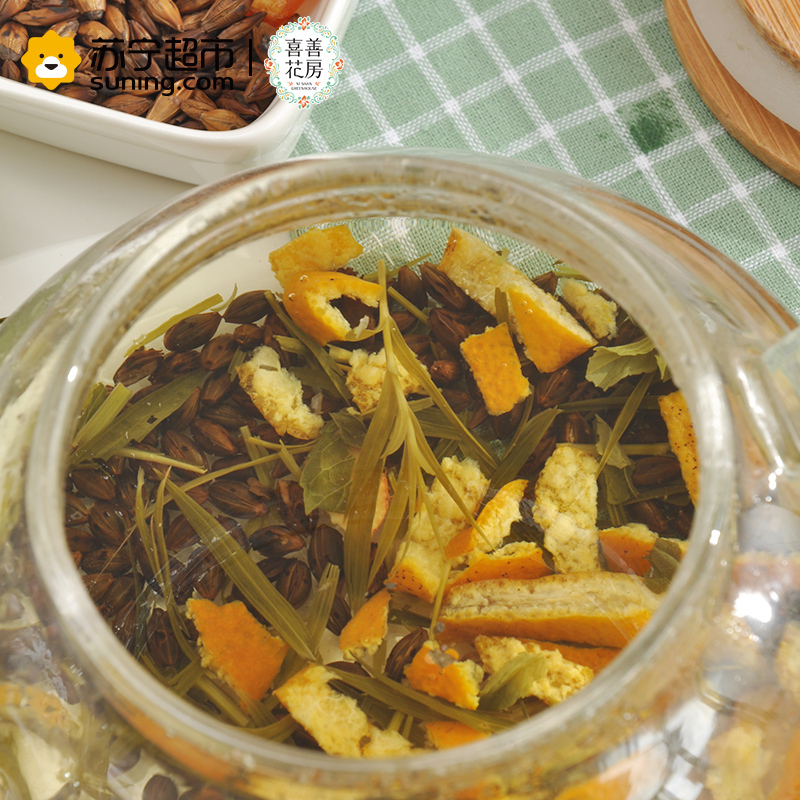喜善花房三清大麦茶14g*10袋 140g 口气香如兰清新醒脑组合花茶夏季泡水喝