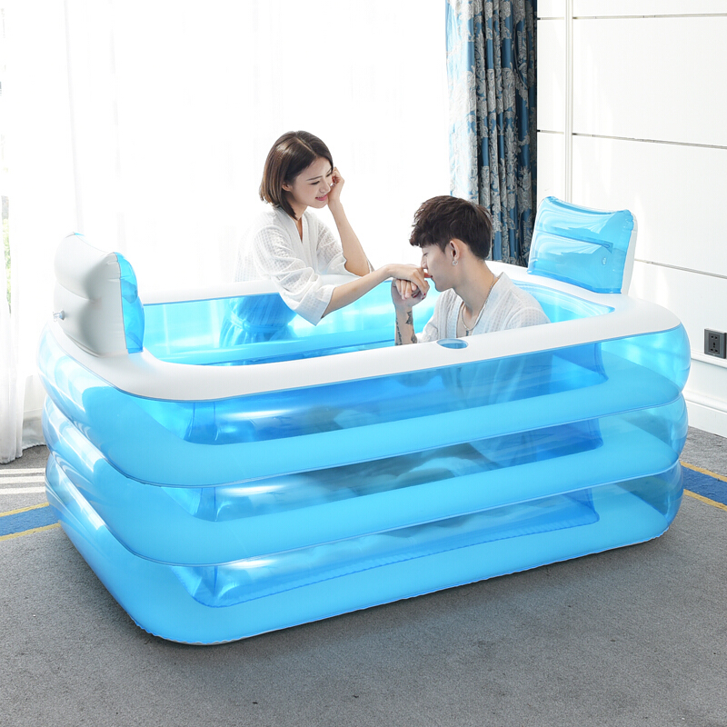浴缸双人浴缸加厚情侣家用泡澡折叠嵌入式冲浪按摩小户型加热保暖欧式加大五件套款二环1.1米脚泵波迷娜BOMINA高清大图