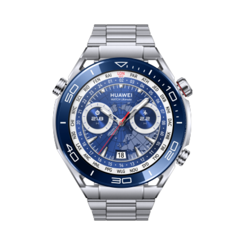 华为(HUAWEI) WATCH Ultimate 钢色非晶锆表壳 钛金属表带纵横海洋 (55020AGE)高清大图