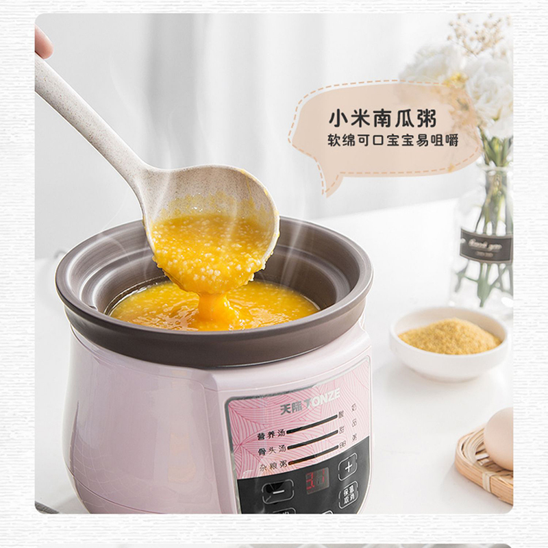 天际(TONZE)电炖锅1L 迷你BB粥 煲汤酸奶 宝宝营养辅食炖汤煲粥燕窝隔水炖盅陶瓷内胆智能DGD10-10EZWD