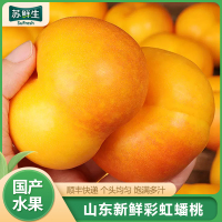 [苏鲜生]顺丰快递 山东新鲜彩虹蟠桃 新鲜水果桃子 产地直发 净重4.5斤装