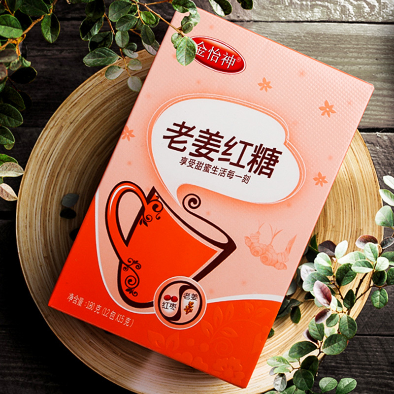 金怡神老姜红糖姜茶老姜红枣红糖姜茶古法熬制老红糖盒装180g*3