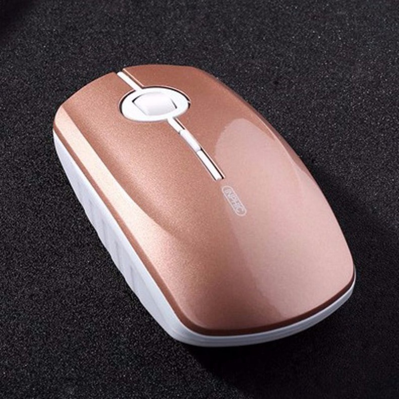 无线充电鼠标新款手机平板蓝牙鼠标静音笔记本台式电脑鼠标 玫金色