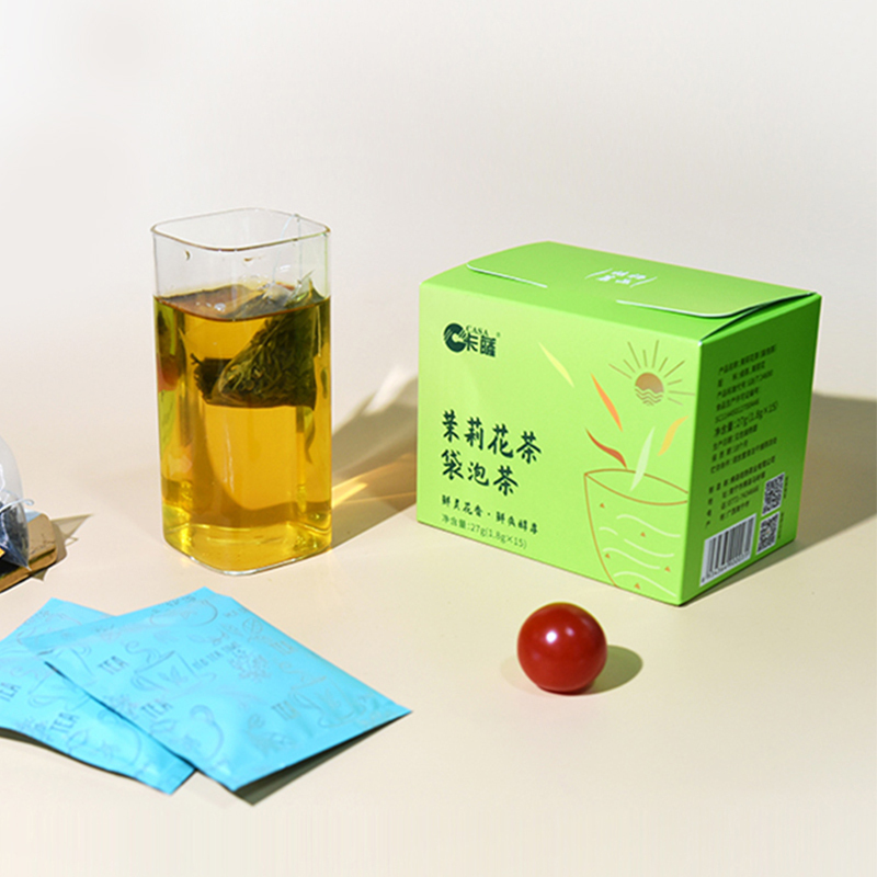 卡薩 茉莉花茶绿茶袋泡茶三角茶包花草茶独立包装 1.8g*15包/盒 4盒装