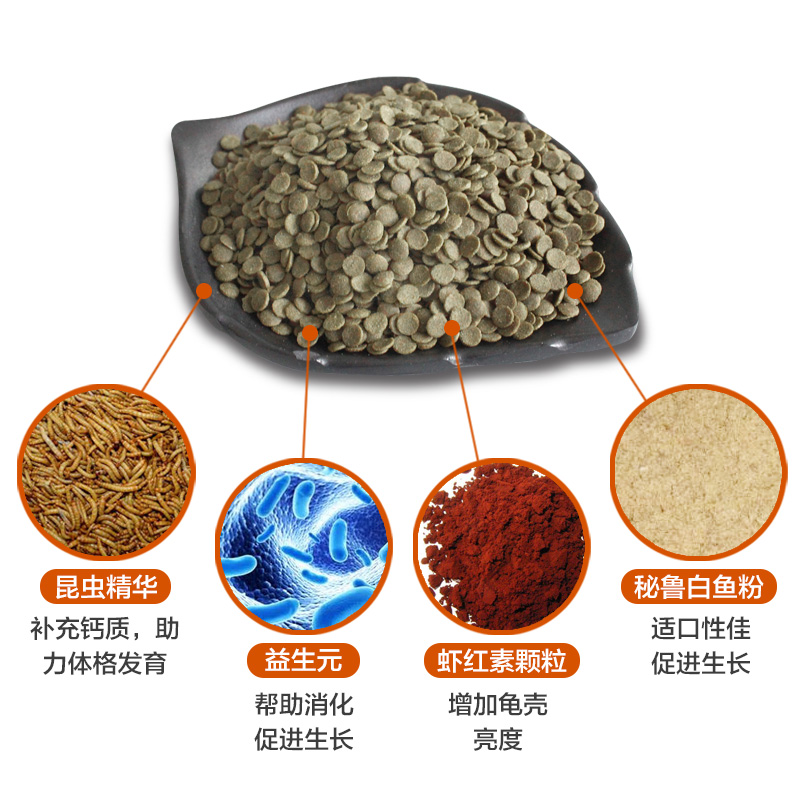 龟粮幼龟饲料巴西龟饲料猪鼻龟下沉营养龟粮巴西龟水龟粮沉底补钙高清大图