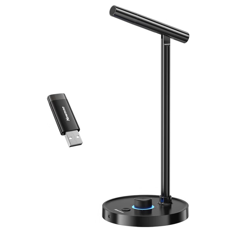 纽曼ZM06无线版 电脑麦克风无线话筒 收音电容麦 台式笔记本直播网课游戏语音降噪USB麦 黑色